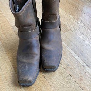 Frye Brown Leather Harness Boots - Women's 9.5